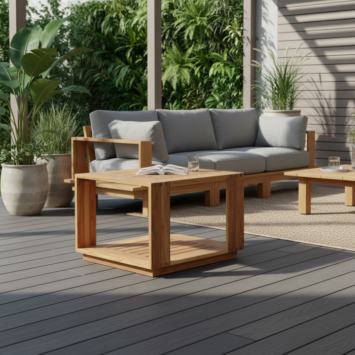 Trendy Teak Outdoor End Table Stylish, Durable