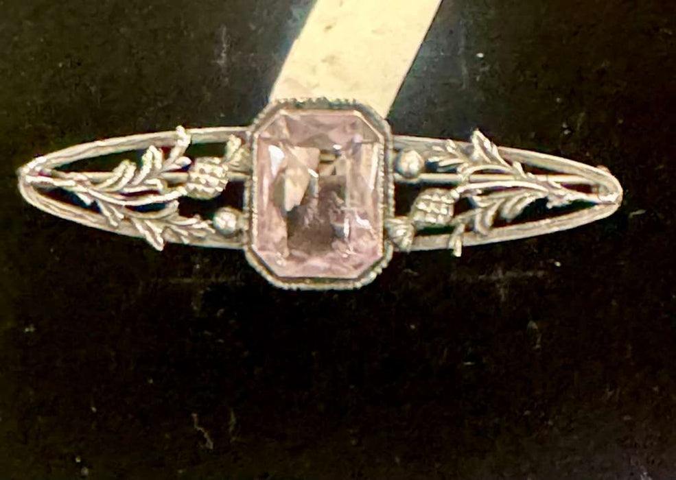 Vintage Marcasite Amethyst pin