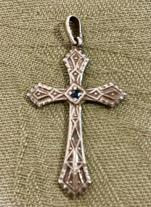 SS Cross with Blue Stone