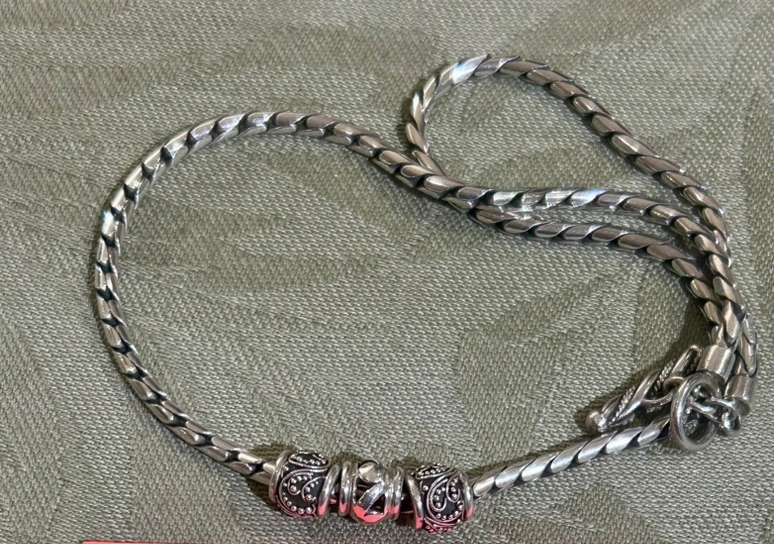 SS Lois Hill Necklace with Three Ornate Slid Beads