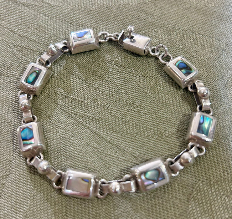 SS Abalone Link Bracelet