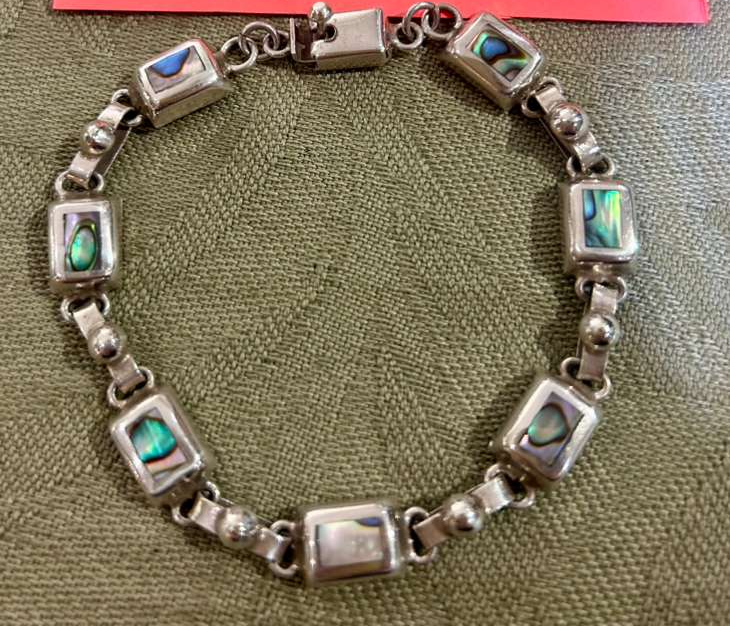 SS Abalone Link Bracelet