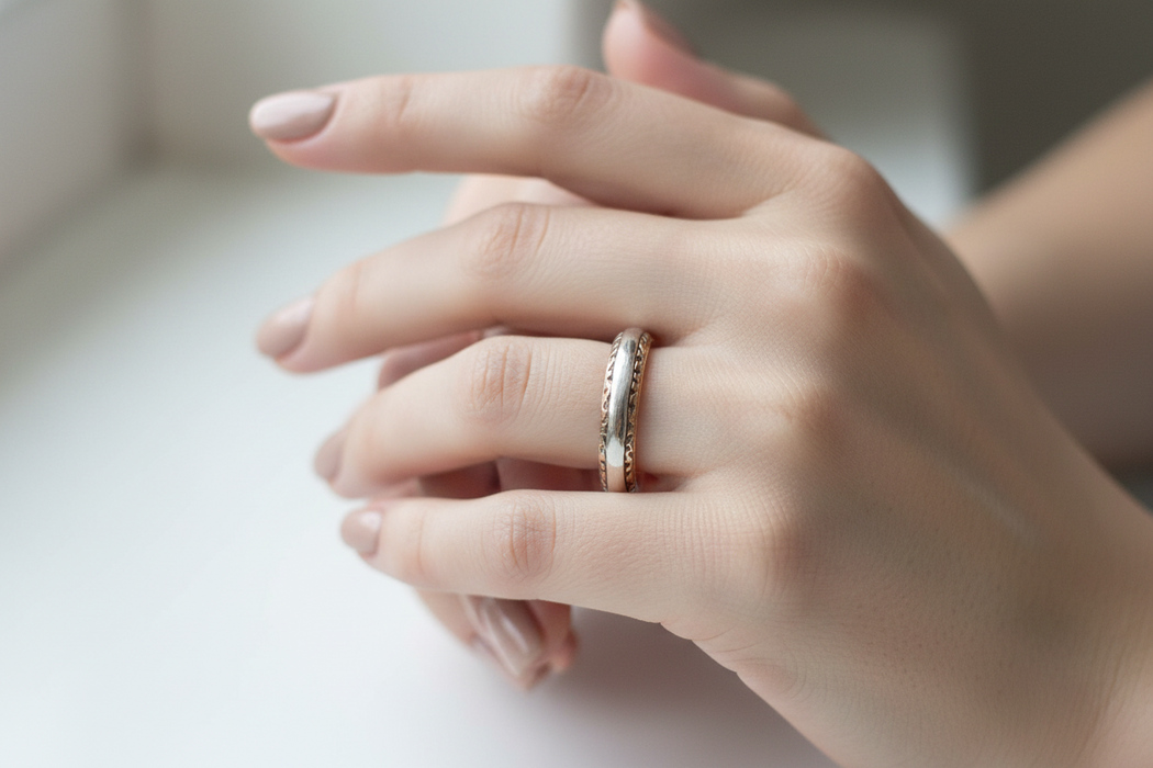 14K Wty Etched Band