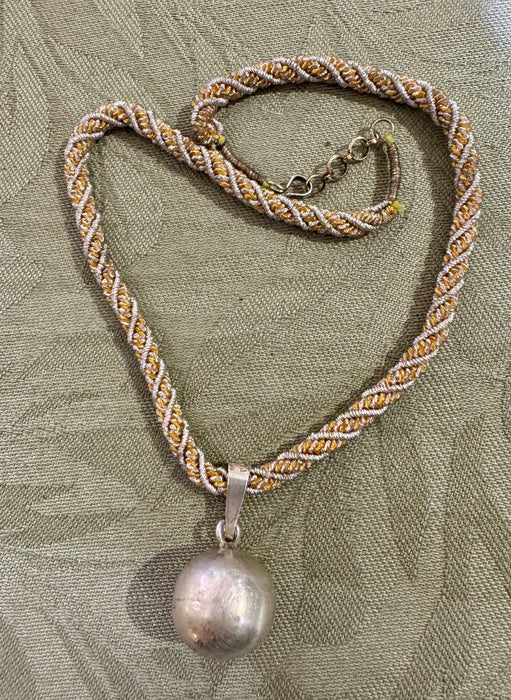 SS Ball Pendant on Threaded Chain