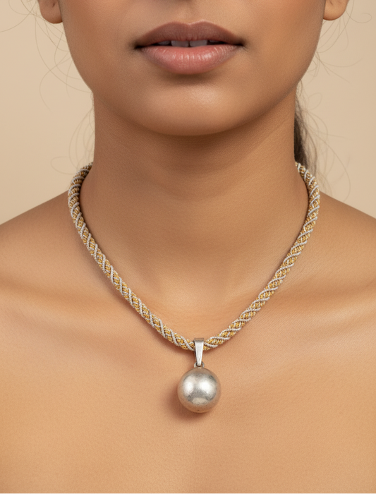 SS Ball Pendant on Threaded Chain