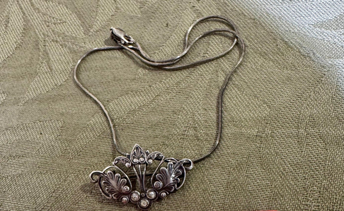 SS Vtg. Floral Pendant Chain