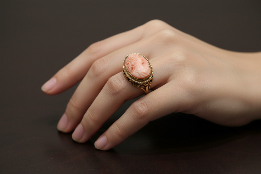 VCT 14K Cameo ring