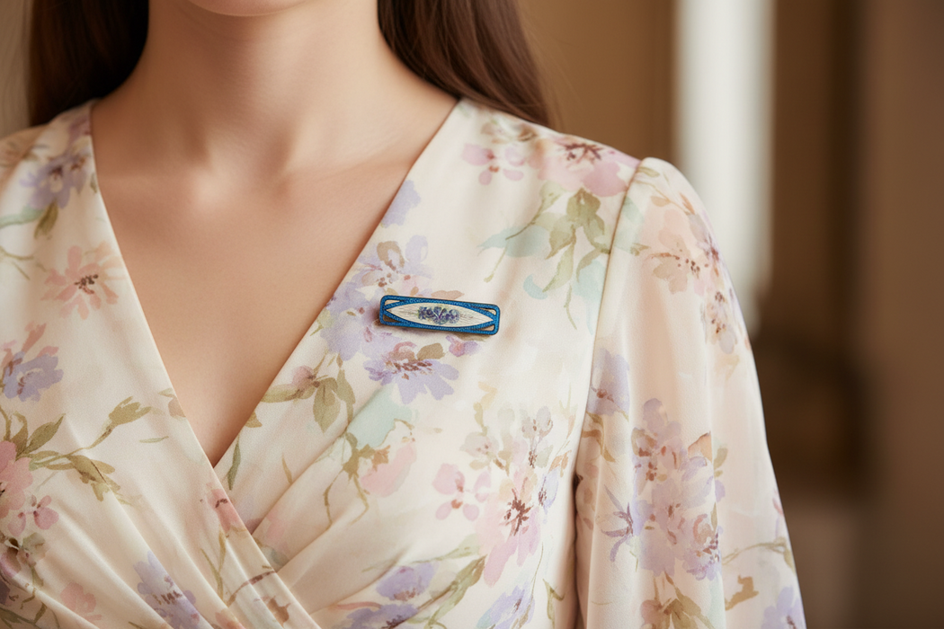 SS Enamel Flower Rec. Pin