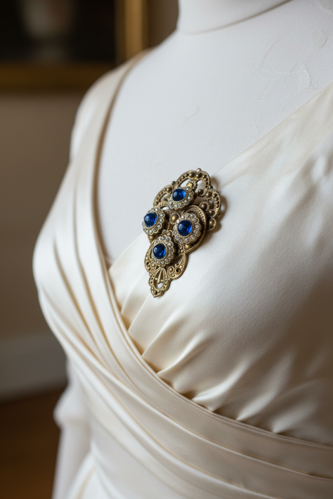 Large blue stone pin