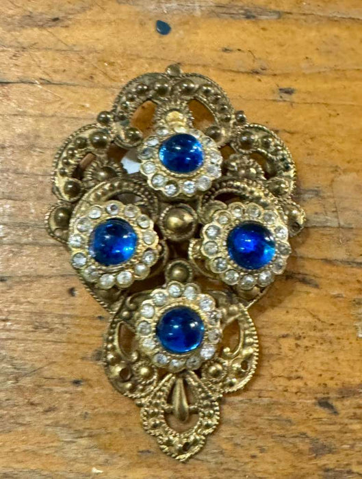 Large blue stone pin
