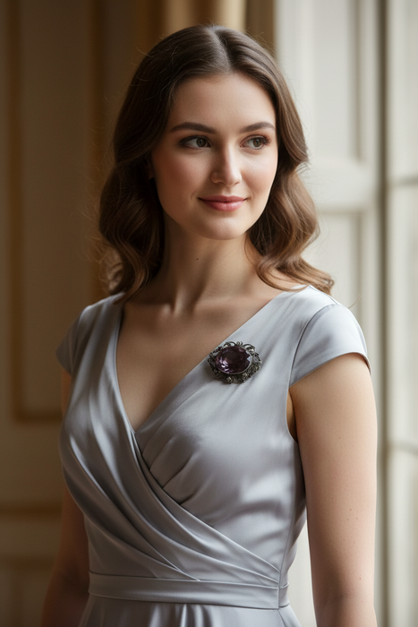 Deco SS Amethyst and marq pin