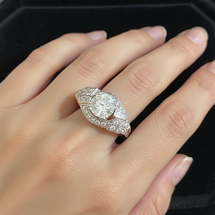 Platinum Deco 1.03 ct diamond