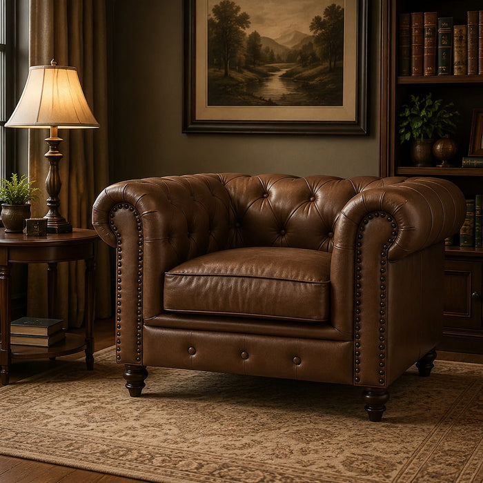 Cornelia Modern Contemporary Eco Leather Arm Chair - Brown