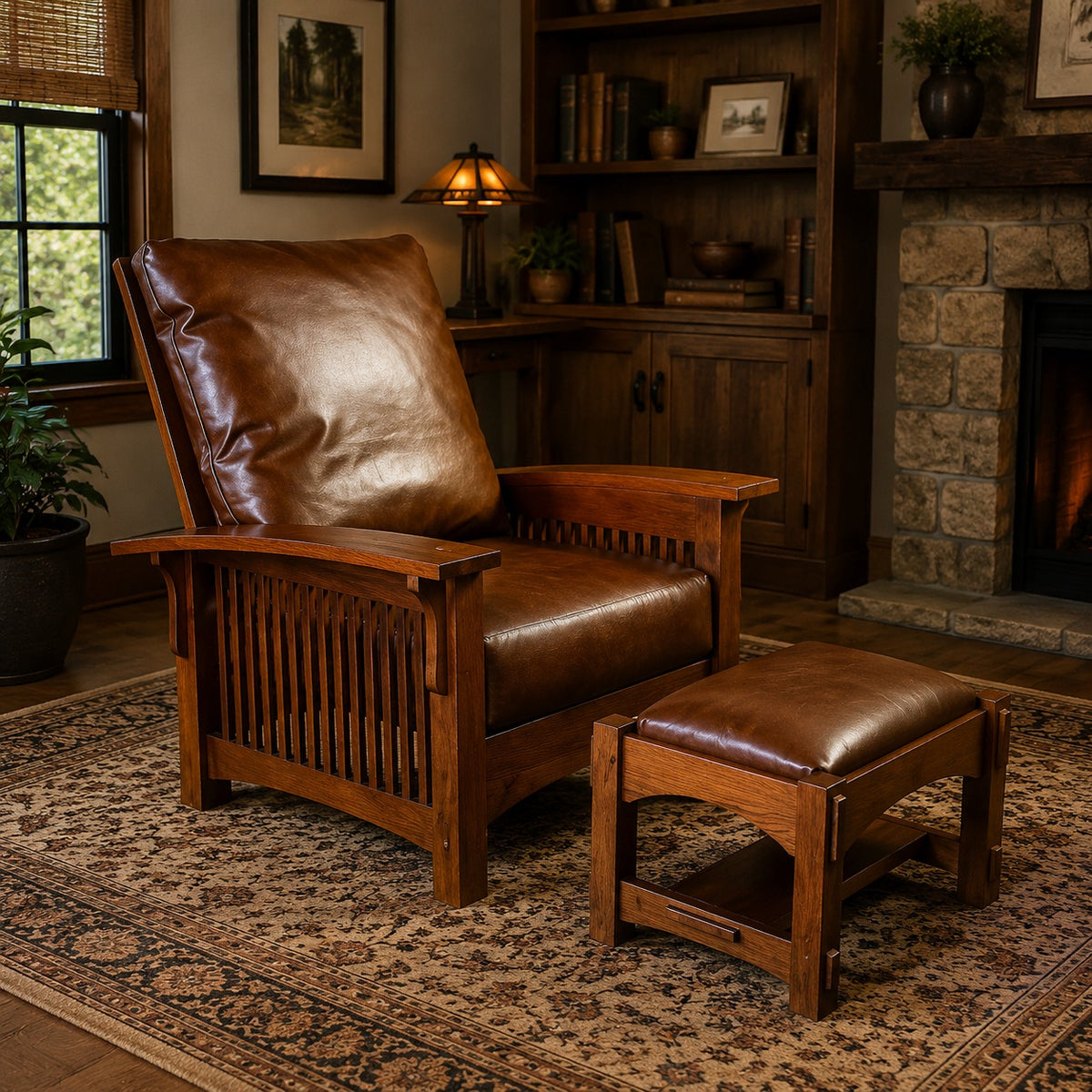 Buy Craftsman / Mission Morris Arm Chair and Ottoman Set