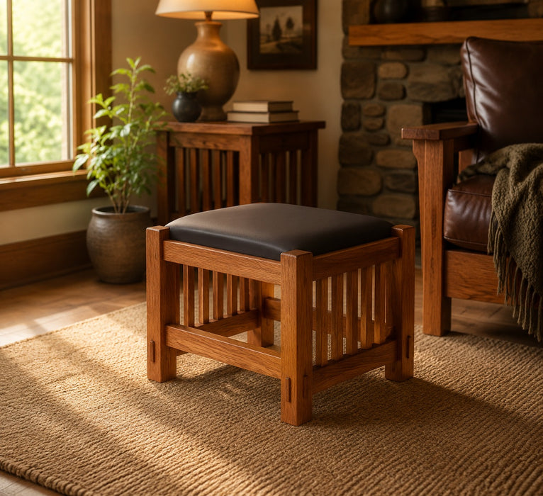 Mission Oak Foot Stool - Spindles