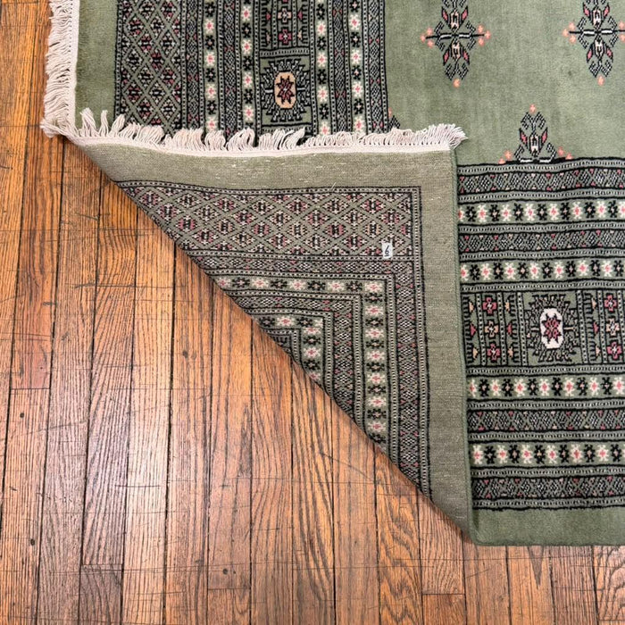 Hand-Knotted Pakistani Bokhara Rug – 100% Wool, size 9' x 12'
