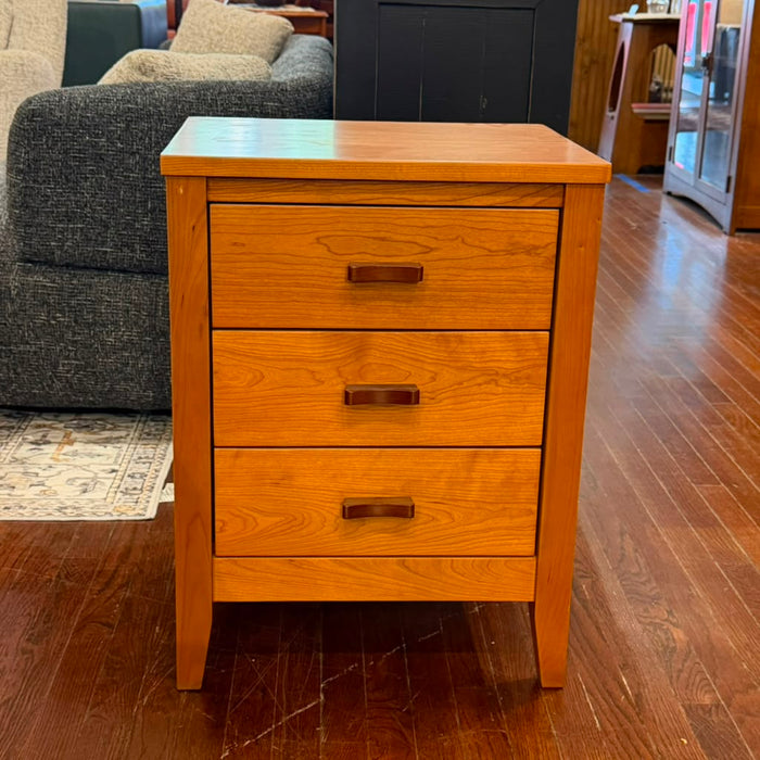 Heritage Cherry Solid Cherry Wood 3-Drawer Nightstand / End Table