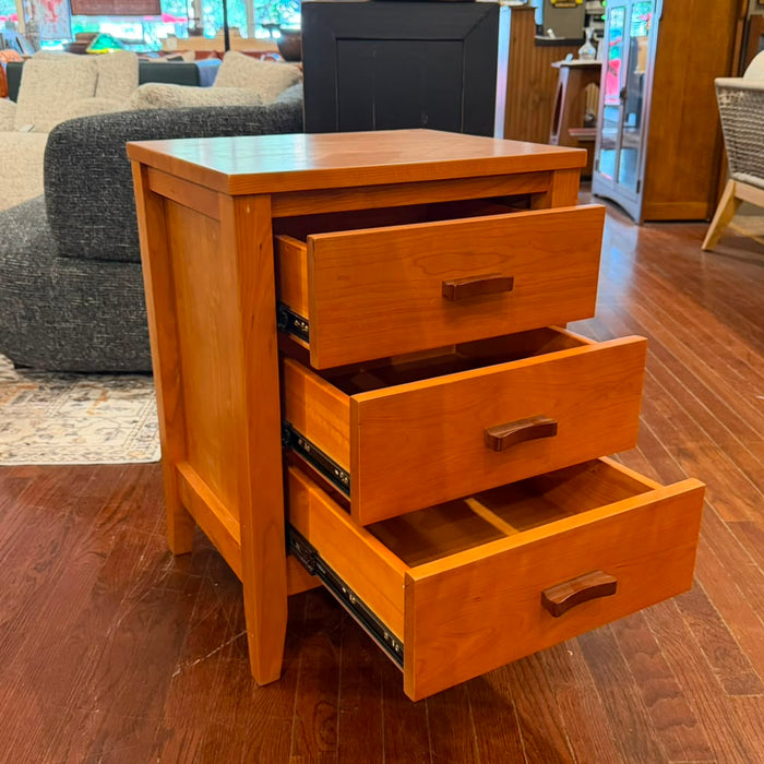 Heritage Cherry Solid Cherry Wood 3-Drawer Nightstand / End Table