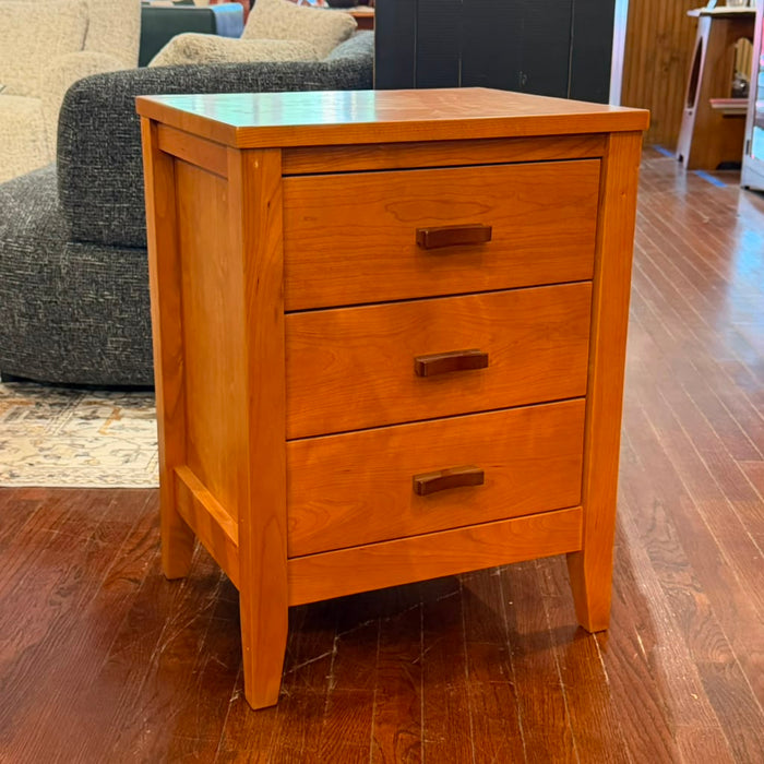 Heritage Cherry Solid Cherry Wood 3-Drawer Nightstand / End Table