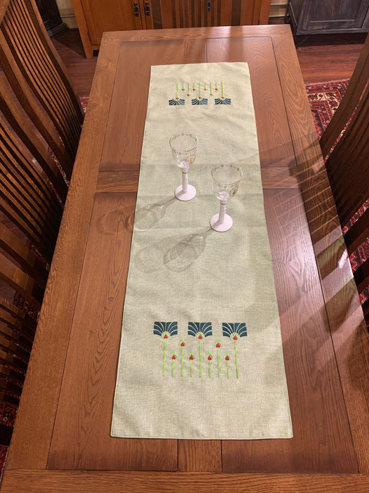 Arts & Crafts Mission style Linen Table Runner