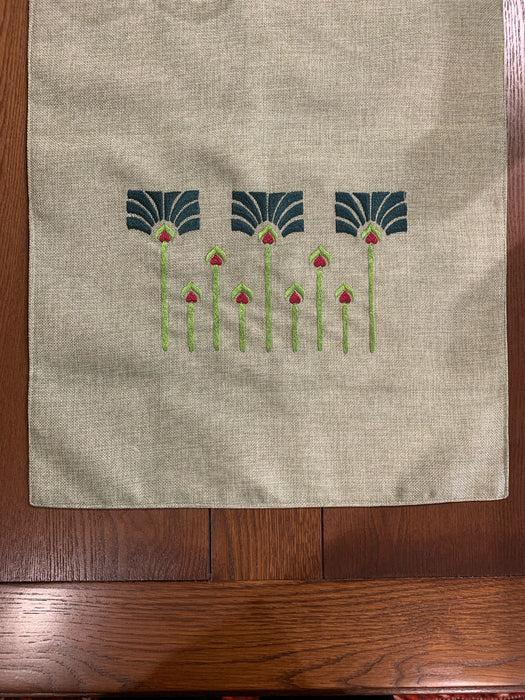 Arts & Crafts Mission style Linen Table Runner