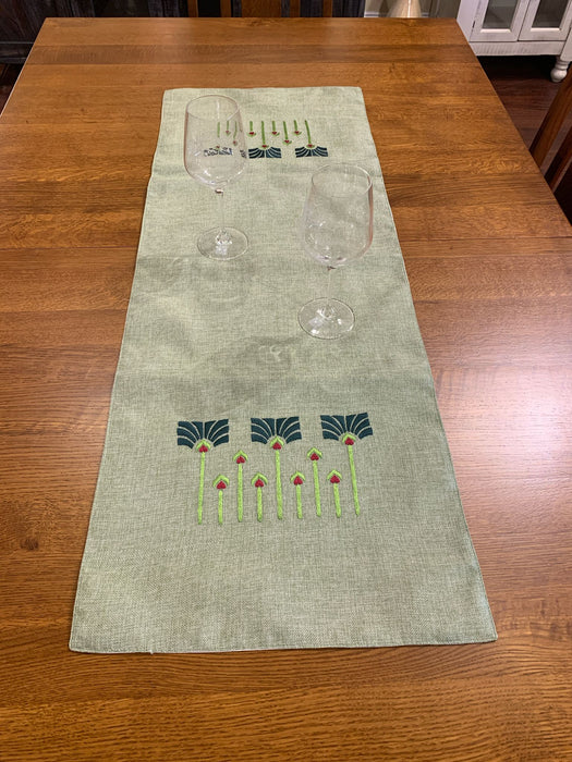 Arts & Crafts Mission style Linen Table Runner