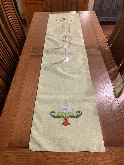 Arts & Crafts Mission style Linen Table Runner
