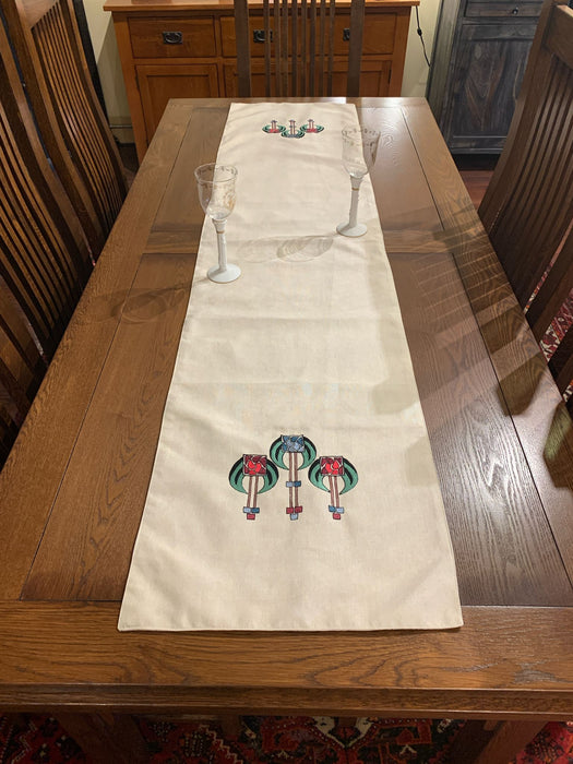 Arts & Crafts Mission style Linen Table Runner