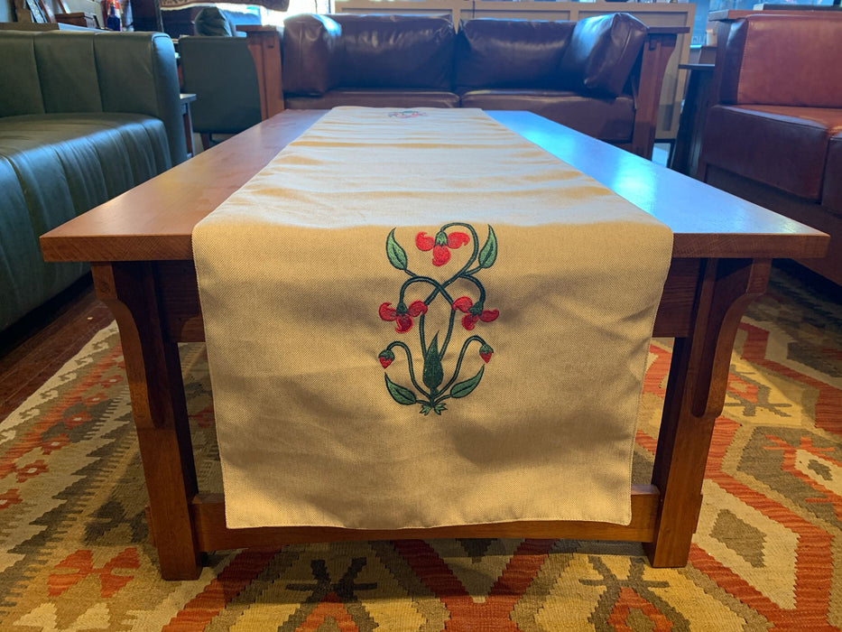Arts & Crafts Mission style Linen Table Runner