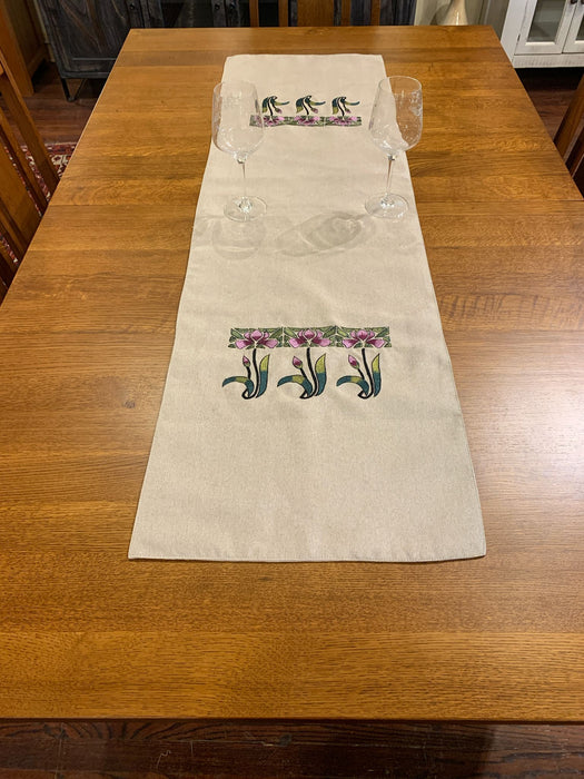 Arts & Crafts Mission style Linen Table Runner