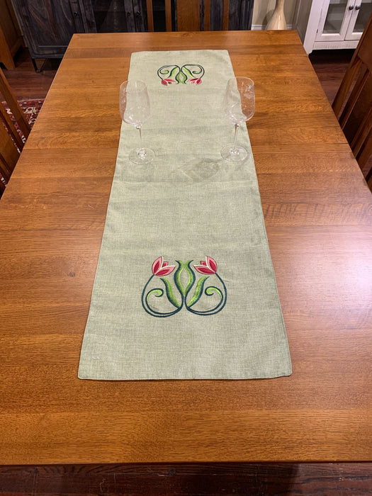 Arts & Crafts Mission style Linen Table Runner
