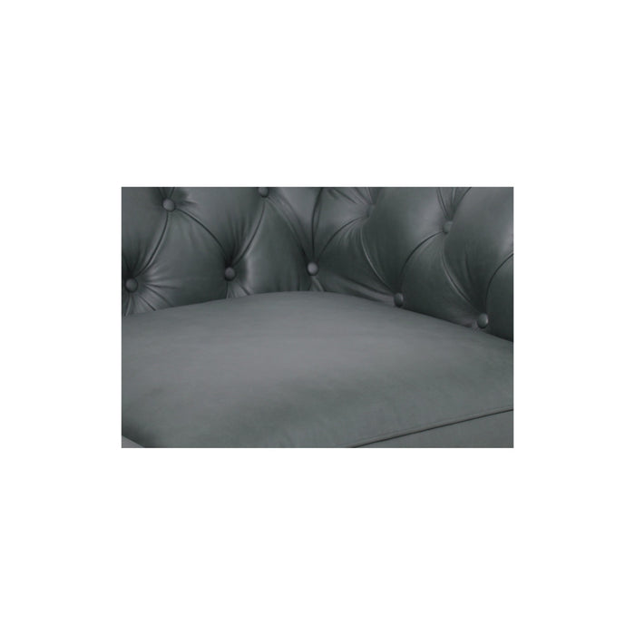 Belgravia Chesterfield Top Grain Leather Sofa with Tufted Back & Rolled Arms