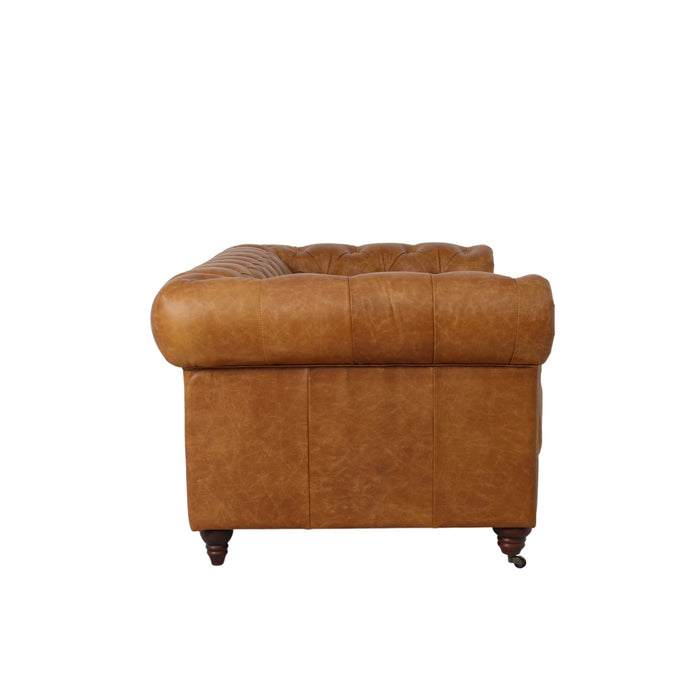 Belgravia Chesterfield Top Grain Tufted Leather Sofa – Classic Elegance in Premium Leather