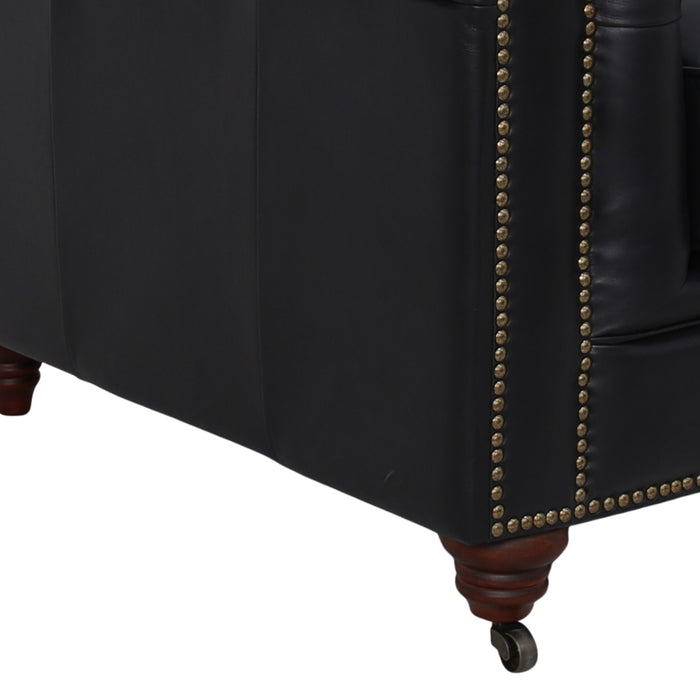 Belgravia Chesterfield Top Grain Tufted Leather Sofa – Classic Elegance in Premium Leather