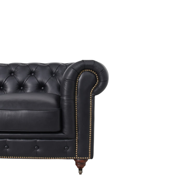 Belgravia Chesterfield Top Grain Tufted Leather Sofa – Classic Elegance in Premium Leather