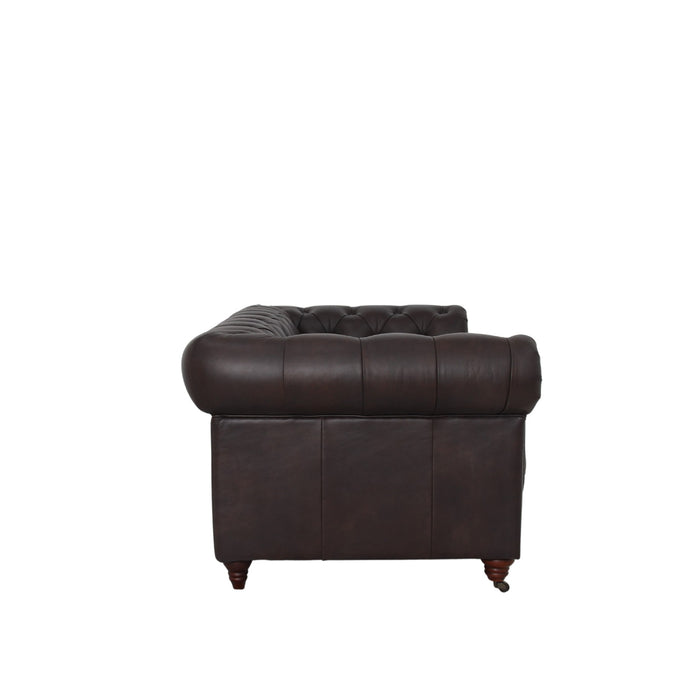 Belgravia Chesterfield Top Grain Tufted Leather Sofa – Classic Elegance in Premium Leather
