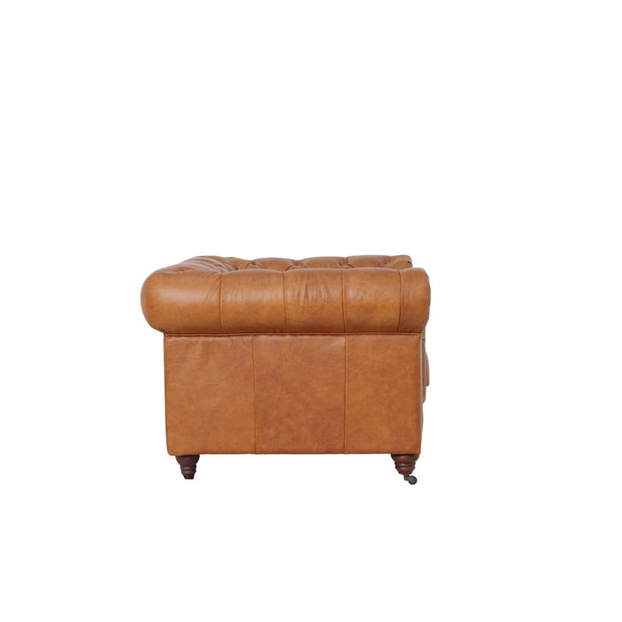 Belgravia Chesterfield Top Grain Leather Club Chair – Classic Tufted Armchair in Premium Finishes