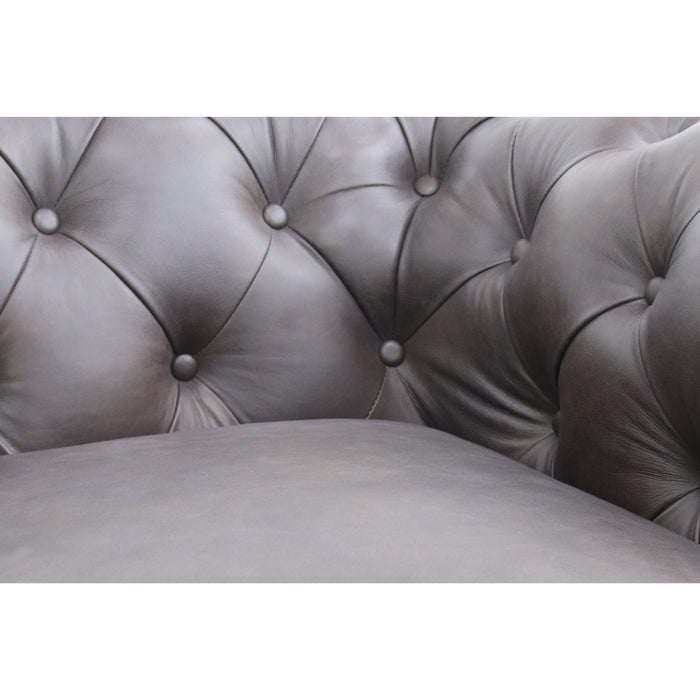 Belgravia Chesterfield Top Grain Leather Club Chair – Classic Tufted Armchair in Premium Finishes