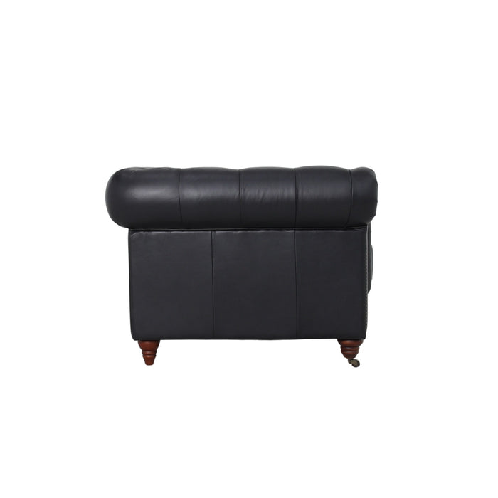 Belgravia Chesterfield Top Grain Leather Club Chair – Classic Tufted Armchair in Premium Finishes