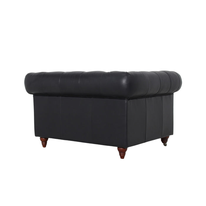 Belgravia Chesterfield Top Grain Leather Club Chair – Classic Tufted Armchair in Premium Finishes