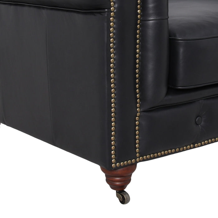 Belgravia Chesterfield Top Grain Leather Club Chair – Classic Tufted Armchair in Premium Finishes