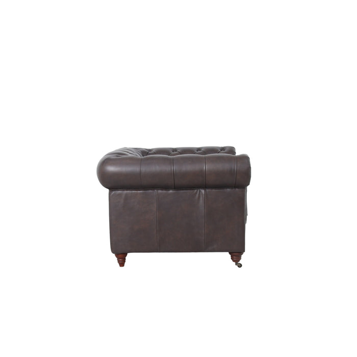 Belgravia Chesterfield Top Grain Leather Club Chair – Classic Tufted Armchair in Premium Finishes