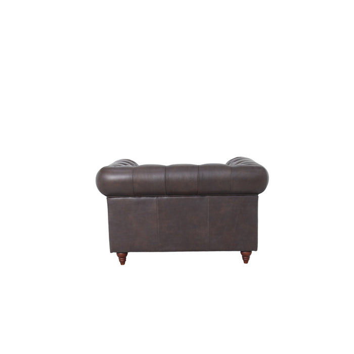 Belgravia Chesterfield Top Grain Leather Club Chair – Classic Tufted Armchair in Premium Finishes