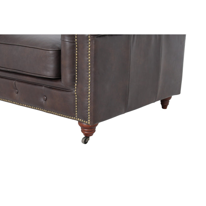 Belgravia Chesterfield Top Grain Leather Club Chair – Classic Tufted Armchair in Premium Finishes