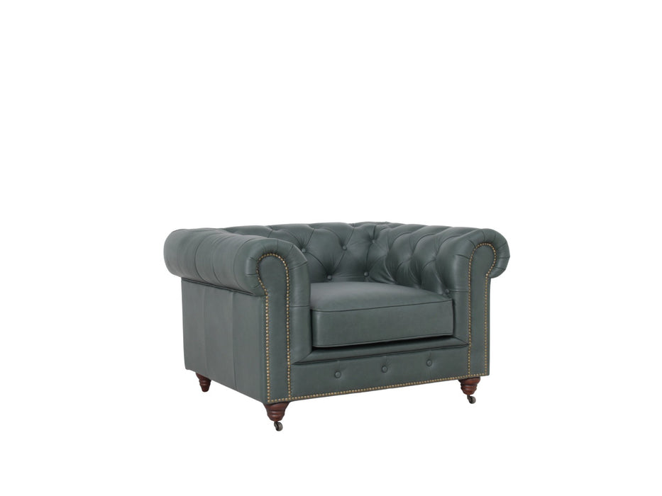 Belgravia Chesterfield Top Grain Leather Club Chair – Classic Tufted Armchair in Premium Finishes