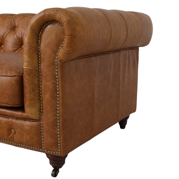 Belgravia Chesterfield Tufted Top Grain Leather Sofa – Classic Elegance Meets Modern Comfort