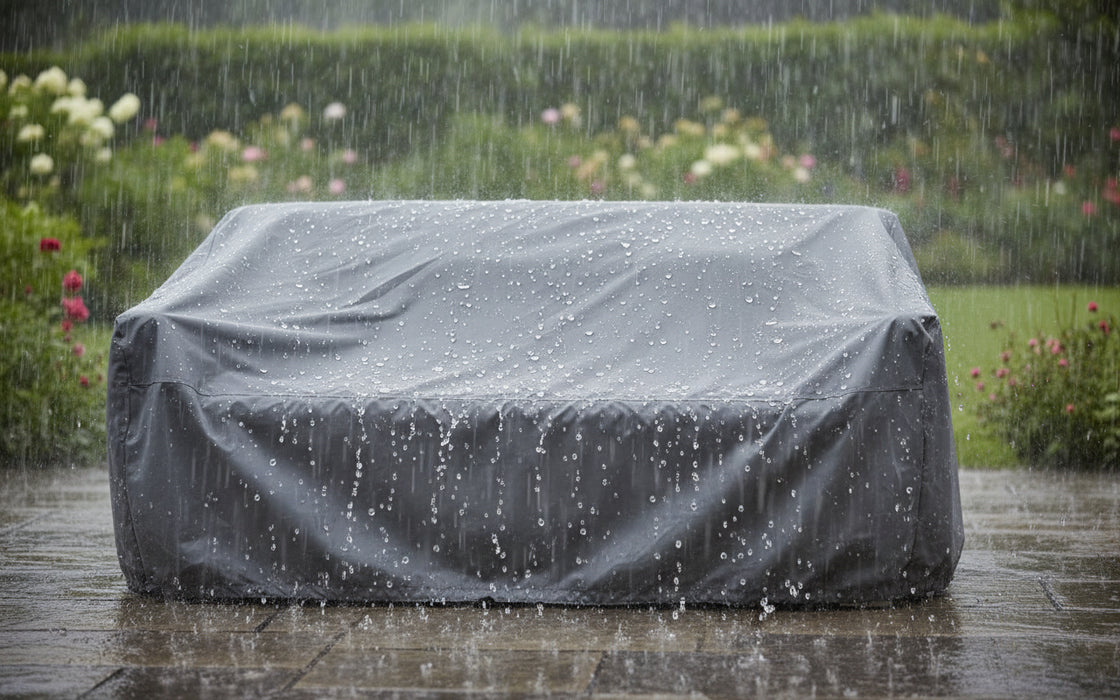 Serene Outdoor Modern Sofa - 83",  Gray Bouclé All-Weather
