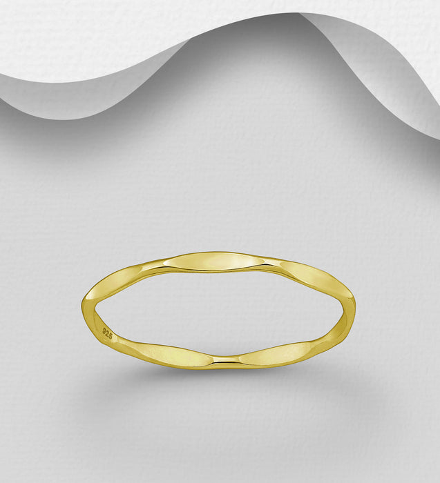 Sterling Silver Ring Plated with 1 Micron 18K Yellow Gold