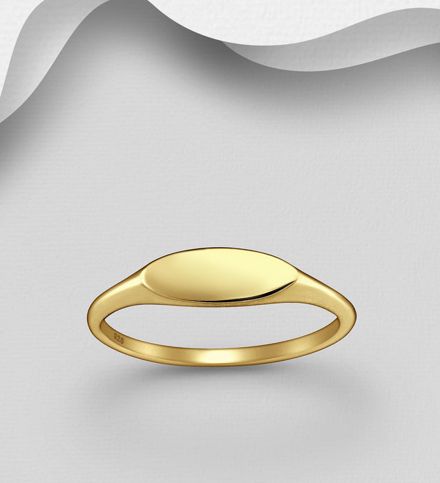 Sterling Silver Ring Plated with 2.5 Micron 18K Yellow Gold