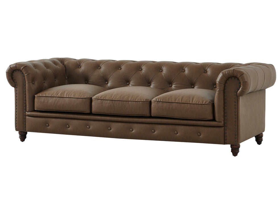 Cornelia Modern Contemporary Eco Leather Sofa - Brown